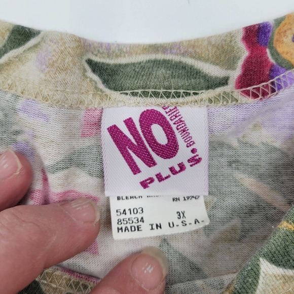 Vintage No Boundaries Plus Women's 3XL 80's Floral Short Sleeve Pullover Top‎ - Picture 5 of 11